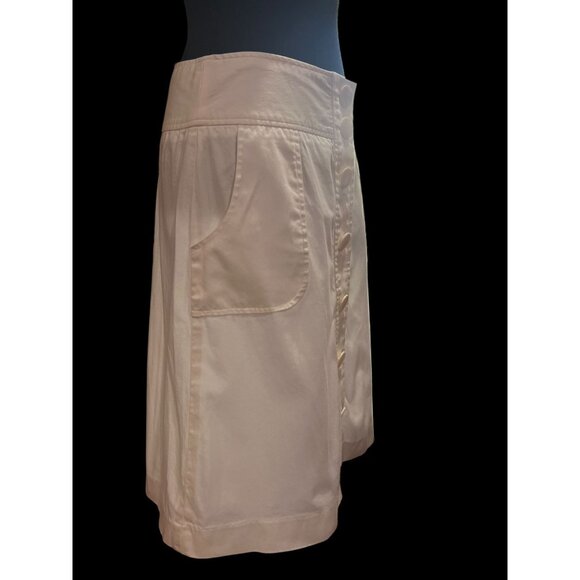 Grace Elements Skirt WOMEN SM Petite White Button Front A-Line Pockets RESORT - Picture 3 of 6